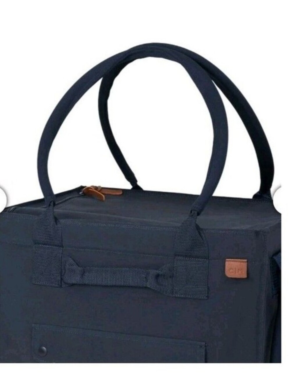 CleverMade Foldable Tote Bag on Wheels 14" Lx18"Wx24"H Soft Grip Navy - Picture 9 of 10